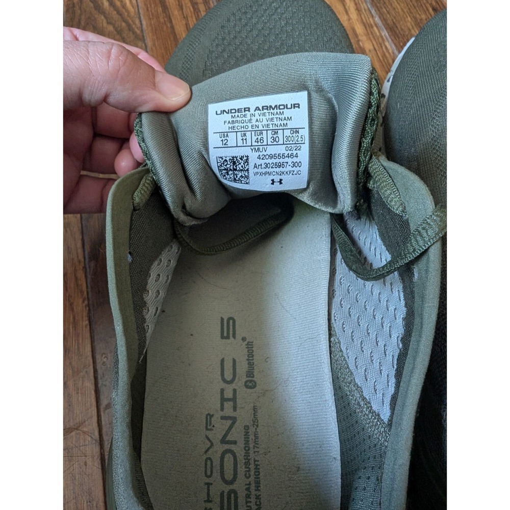 Under Armour Mens HOVR Sonic 5 3025957-300 Green Running Shoes Sneaker Size 12 - Picture 4 of 8